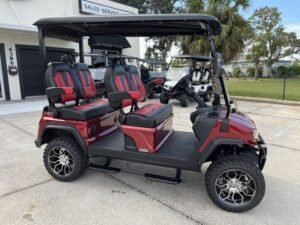 2025 Evolution D5 Maverick 4 Flamenco Red | Forward-Facing 4-Seater Cart