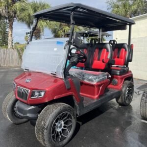 2025 Evolution D5 Ranger 4 Flamenco Red | Forward-Facing 4-Seater Cart