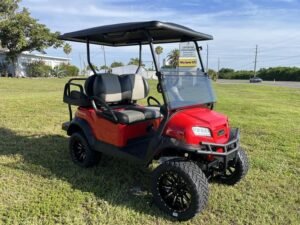 2026 Club Car Onward Lifted 4-Passenger Gas Golf Cart | Rally Red | All-Day Range & Power!
